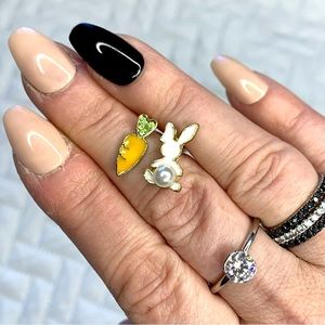 Bunny & carrot stud earrings, Spring, Easter